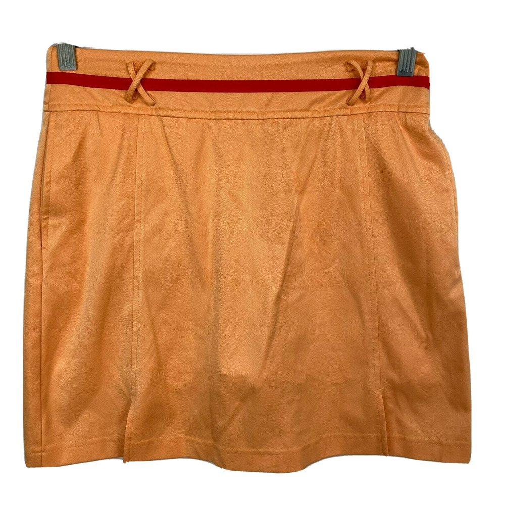 LBH Skort‎ Womens Sz 6 Orange Coral Golf Tennis Skirt Back Zip Lined Pockets